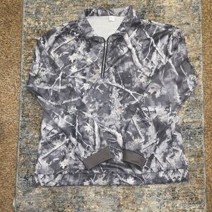 Gray Camouflage Quarter-Zip Pullover